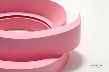 Abstract vector wavy lines flowing smooth curve pink gradient color in concept of luxury, technology, modern.