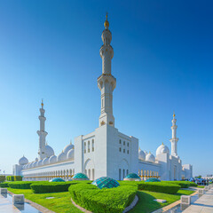 Sheikh Zayed Grand Mosque in Abu Dhabi, the capital city of United Arab Emirates