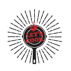 cooking process on pan with fire isolated on white background