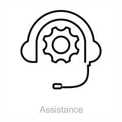 Assistance and help icon concept