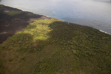 Aerial coastal view of the Island of Hawai'i 