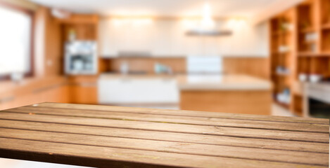 blurred background of window with table