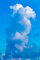 Fototapeta na wymiar Explosive cloud formation cumulus clouds in the sky in Mexico.