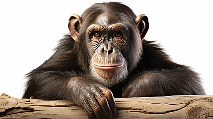 Naklejka premium Chimpanzee isolated on a white background