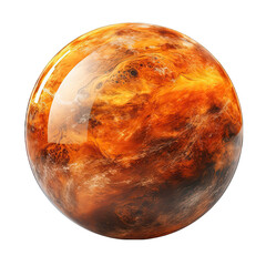 Ginger Orange Planet Isolated on Transparent or White Background, PNG