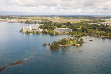 Aerial view of Hilo on the Island of Hawai'i 
