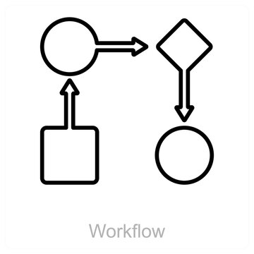 Workflow and implementation icon concept