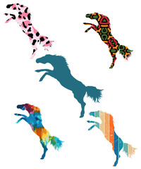 horse silhouette different