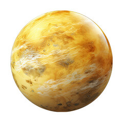 Butter yellow planet Isolated on Transparent or White Background, PNG