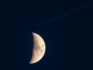 moon and airplane