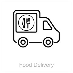 Food Delivery and food icon concept