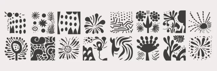 Foto op Canvas Set of trendy doodle abstract Drawn shapes on isolated white background. Spots drops curves lines and textures. Modern contemporary vector illustration unusual organic forms in matisse style by hand © antuanetto