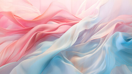 Obraz premium Abstract pink and blue floating fabric wave design wallpaper