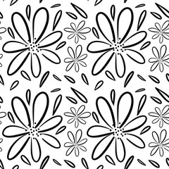 Seamless floral pattern element vector shape doodle plant abstract texture background illustration for digital paper and print materials.