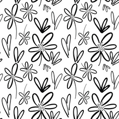 Seamless floral pattern element vector shape doodle plant abstract texture background illustration for digital paper and print materials.