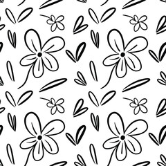 Seamless floral pattern element vector shape doodle plant abstract texture background illustration for digital paper and print materials.
