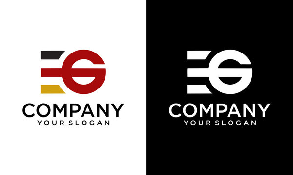 initial letter logo EG, GE, logo template