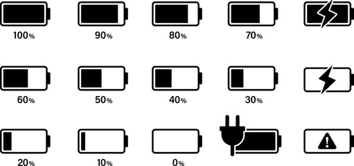 充電状態のアイコンセット　チャージ