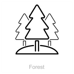 Forest and evergreen icon concept