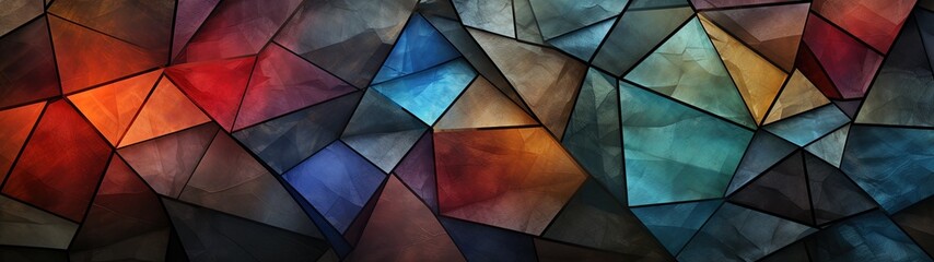 Vibrant Multicolored Triangles in Abstract Art