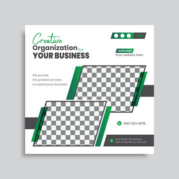Business promotion social media post square flyer banner editable vector template