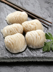 traditional asian dish dim sum with soy sauce
