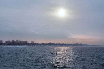 View of the Baltic Sea coast at the winter time