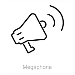 Megaphone and advertise icon concept