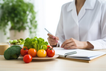 Female Nutritionist At Work In Her Office Photorealism