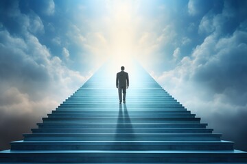 Obraz premium person standing on stairs