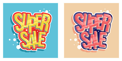 Fototapeta premium Super Sale Text Template Design
