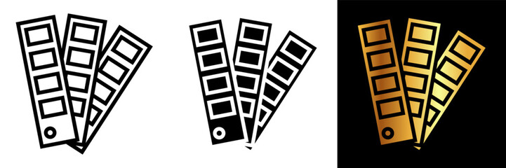 Obraz premium The Pantone Color Chart icon symbolizes a comprehensive palette of colors, precision in color matching, and the universal language of hues.