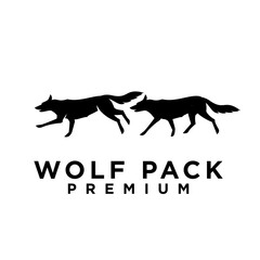wolf pack logo icon design illustration