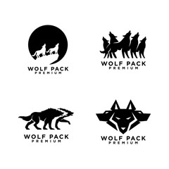 wolf pack logo icon design illustration © Alpha Vector
