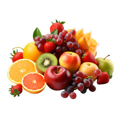 Naklejka na ściany i meble fruits isolated on transparent or white background 
