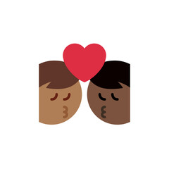  Kiss: Man, Man, Medium-Dark Skin Tone, Dark-Skin Tone