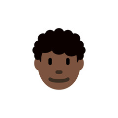 Man: Dark-Skin Tone, Curly Hair