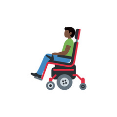 Man in Motorized Wheelchair: Dark Skin Tone