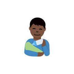 Man Feeding Baby: Dark  Skin Tone