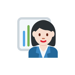 Woman Office Worker: Light Skin Tone