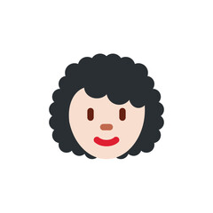 Woman: Light Skin Tone, Curly Hair
