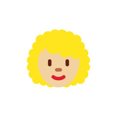 Woman: Medium-Light Skin Tone, Curly Hair