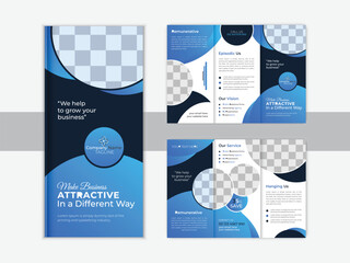 Corporate Brochure Design Vector Template.  Abstract trifold brochure design.