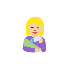 Woman Feeding Baby: Medium-Light Skin Tone