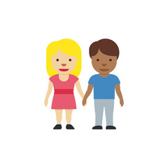 Woman and Man Holding Hands: Medium-Light Skin Tone, Medium-Dark Skin Tone