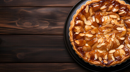 Fresh baked glazed homemade apple tart pie