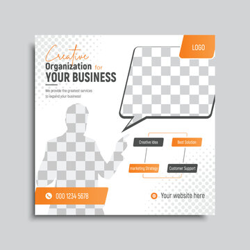 Editable minimal square banner template or corporate banner social media post design 