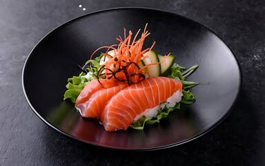 Capture the essence of Sashimi in a mouthwatering food photography shot Generative AI - obrazy, fototapety, plakaty