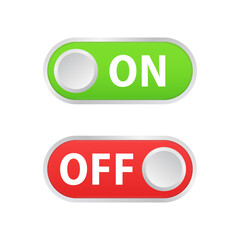 Flat icon On and Off Toggle switch button vector format. Slider on and off buttons. Vector illustration