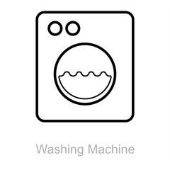 Washing Machine and machine icon concept 